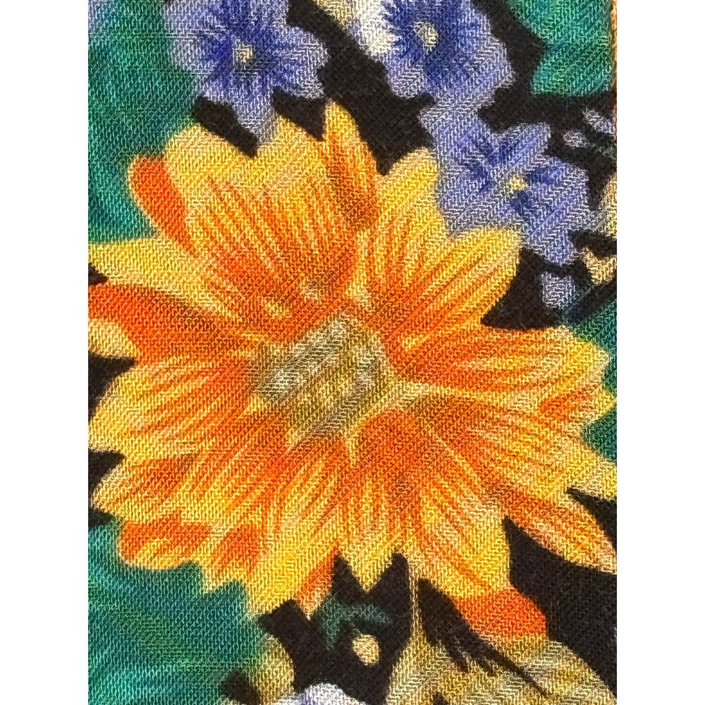 Vintage All That Jazz Floral Maxi Dress Open Cross Back Sunflower Garden Party - Picture 7 of 11